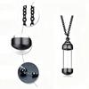 Pendant Necklace with Leak-Proof Steel Transparent Capsule Screw Cap Stainless Design Souvenir Keepsake