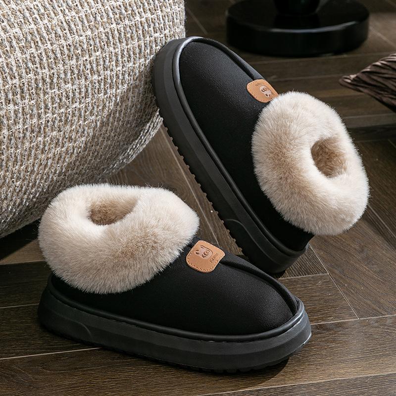 All-inclusive Cotton Slippers, Winter Outer Wear, Piled, Thickened, Non-slip and Warm, Couple Home Fluffy Cotton Shoes