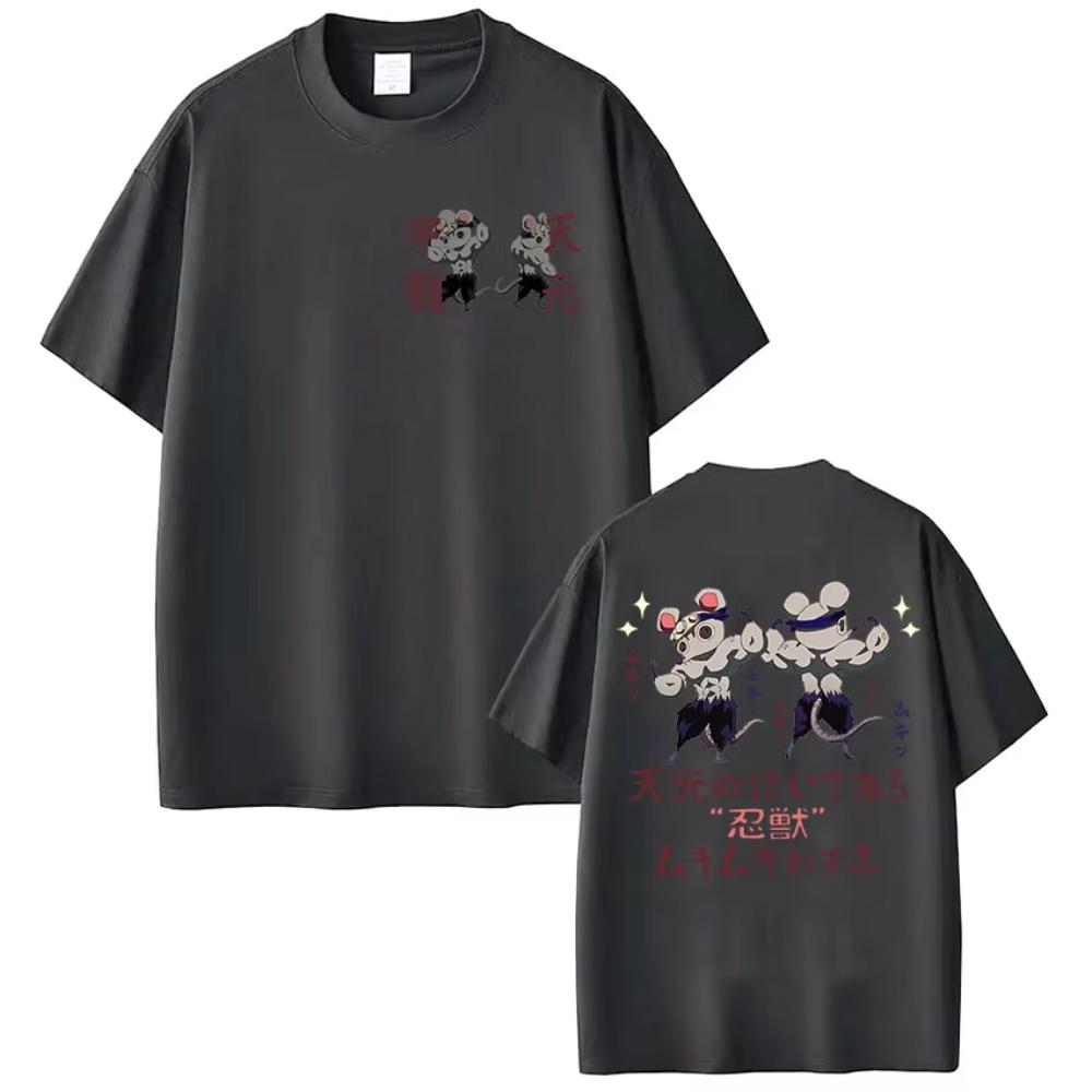

Japan Anime Demon Slayer Uzui Tengen Graphic T Shirt Mens Women Funny Muscular Ninja Mice Muki Muki Gym Cotton Short Sleeve Tee- 4XL