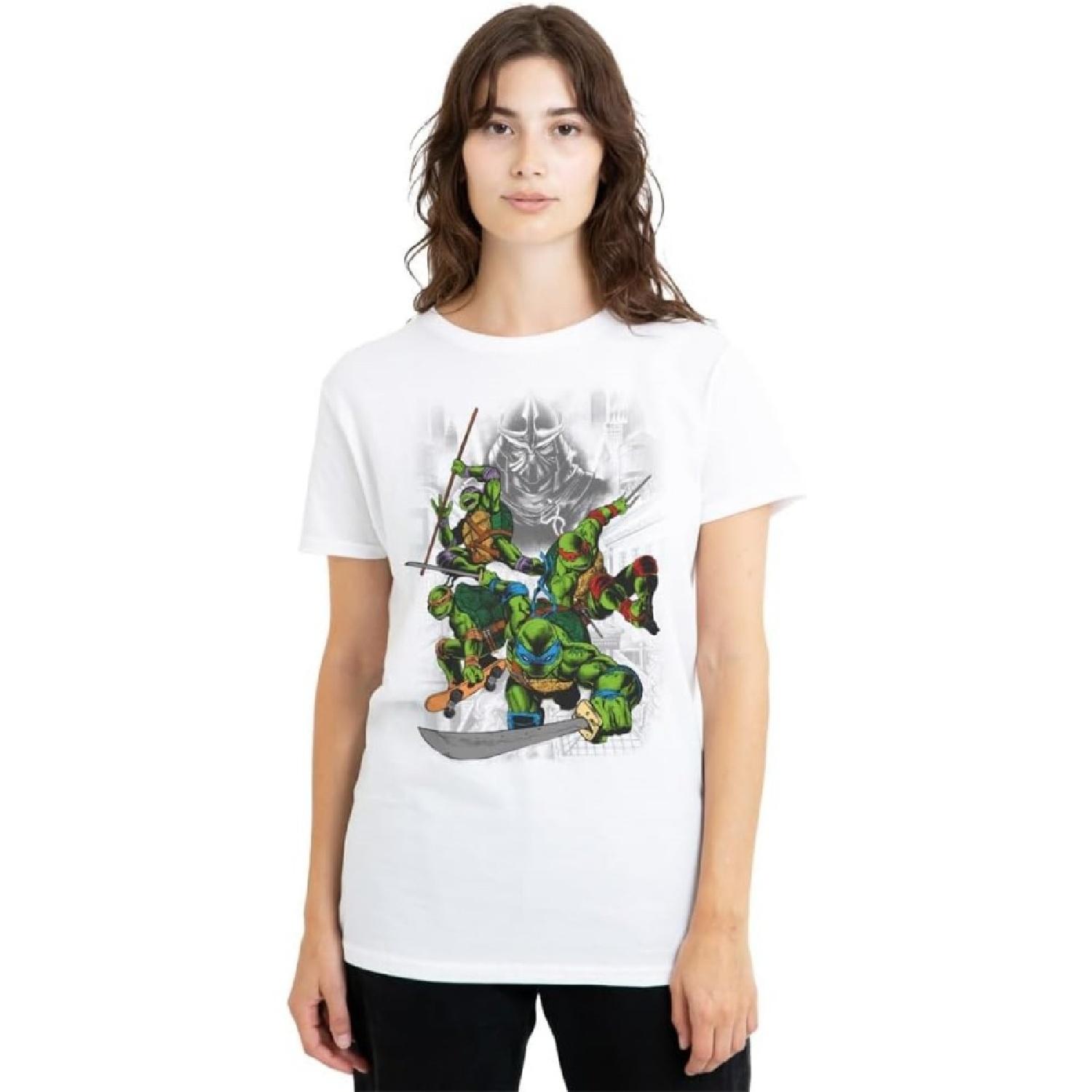 Женская футболка Черепашки-ниндзя TMNT Шреддер и Черепашки Комикс XXXXXL белый