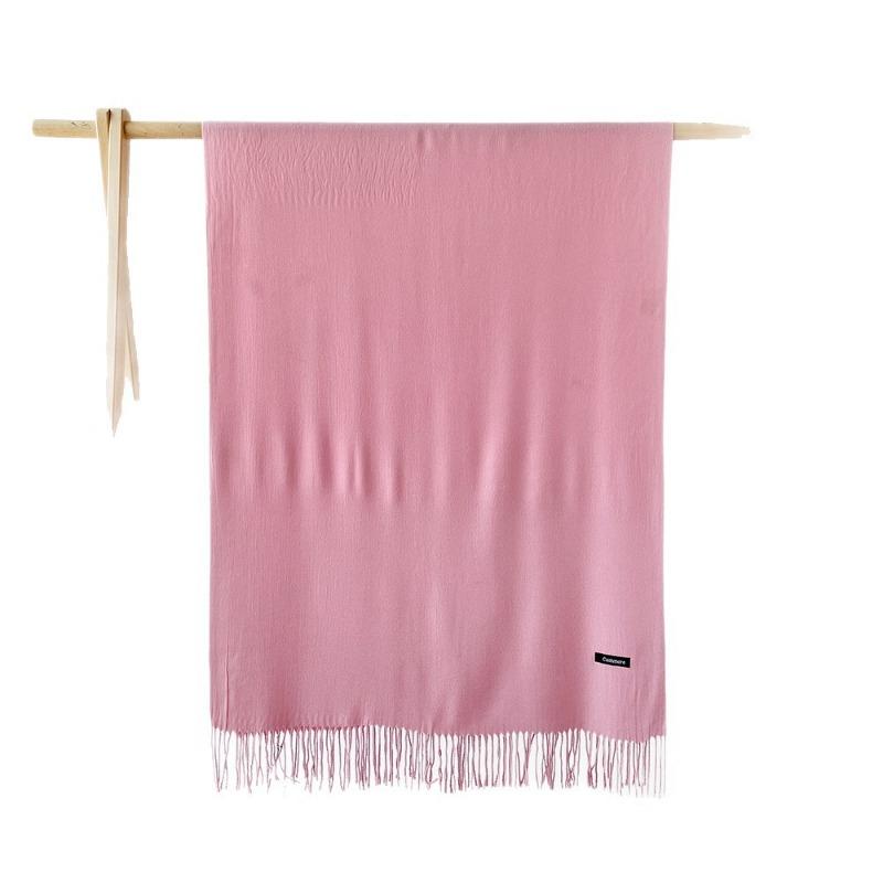Autumn and winter scarf women's monochrome sheep sticky imitation cashmere scarf warm shawl versatile fringed scarf shawl