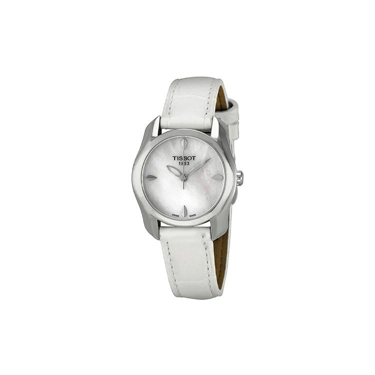 TISSOT Fashion Collection Quartz Movement Women's Watch 26mm White Dial Stainless Steel Case Leather Strap T023.210.16.111.00