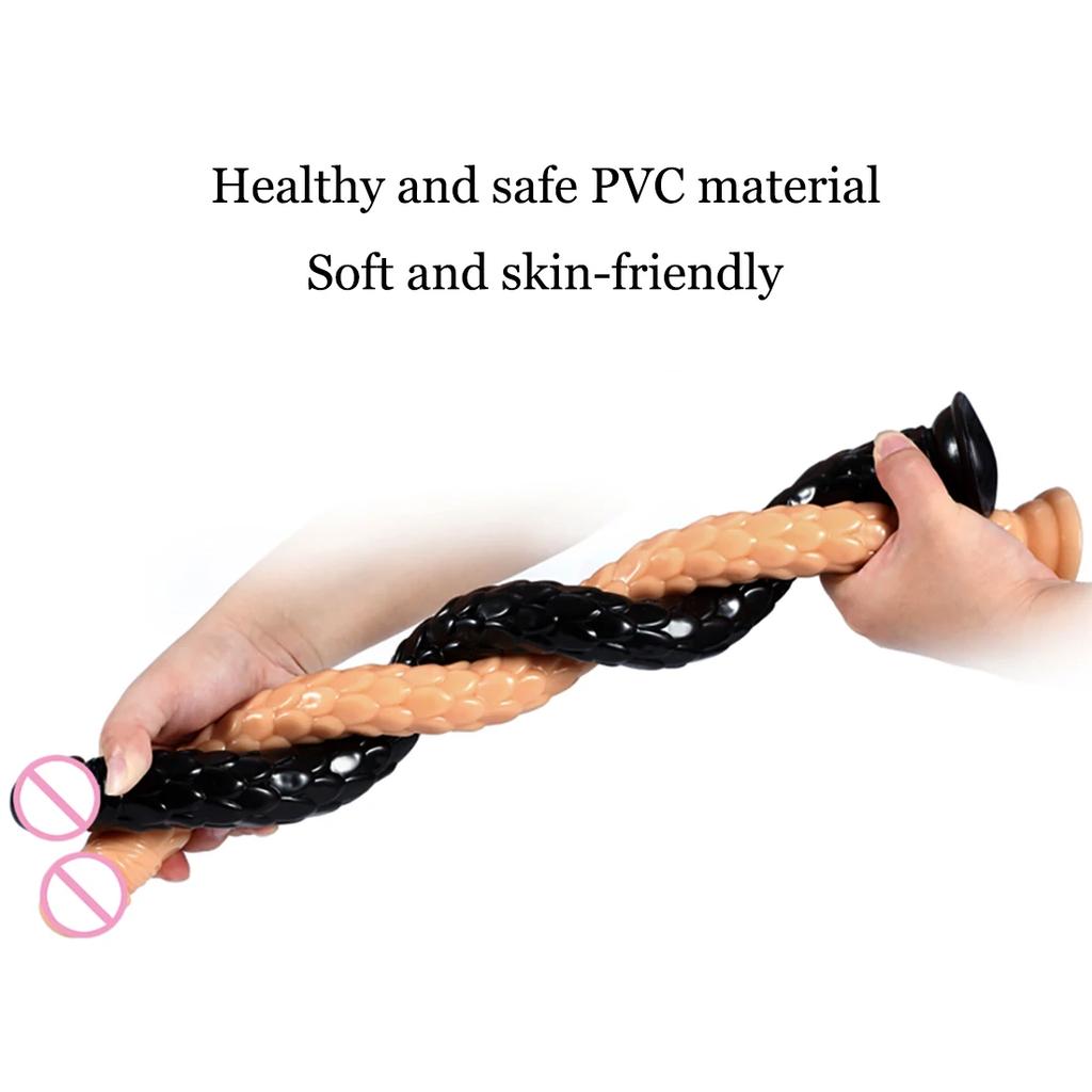 50CM Overlength Scaly Pattern Anal Plug Dildos with Suction Cup Soft Anal Dilator Phallus Masturbator Sex Toys Butt Plug Penis