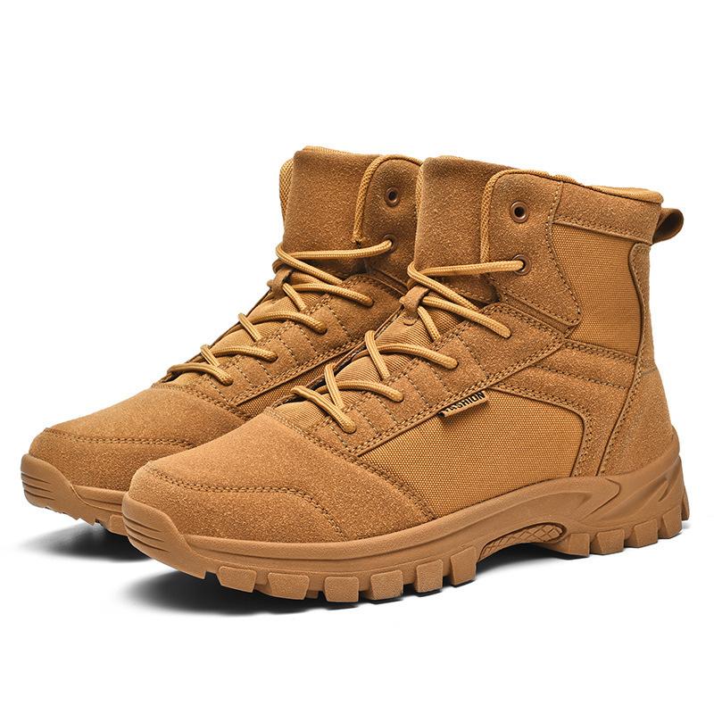 High-top outdoor military boots desert boots hiking boots mountaineering boots Martin boots breathable combat training boots 2025