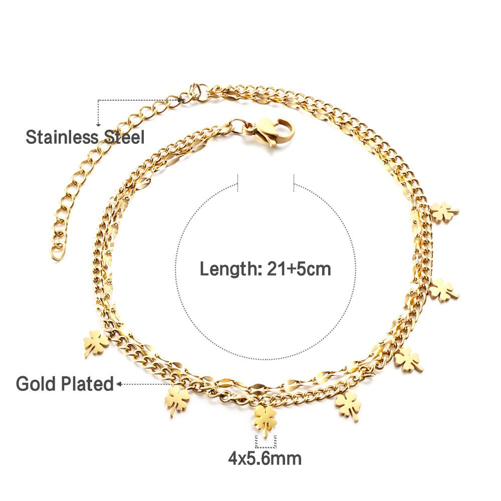 Double Layer Gold Ankle Bracelet Fashionable And Versatile Women's Foot Jewelry Unique Design Delicate Ankle Chain