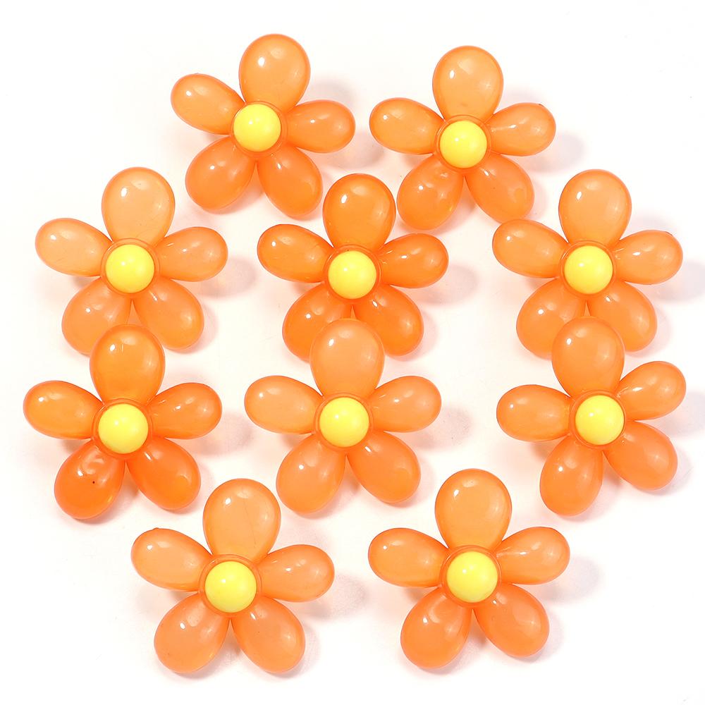 10 Stück/Los Acryl-Blütenperlen Jelly-Farbe Sonnenblumenperlen Lose Abstandshalterperlen Für Schmuckherstellung DIY Halskette Haarschmuck