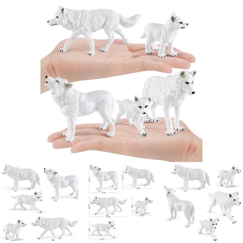 High Quality Pvc Arctic Wolf Figurine Set Including Howling And Standing Wolves