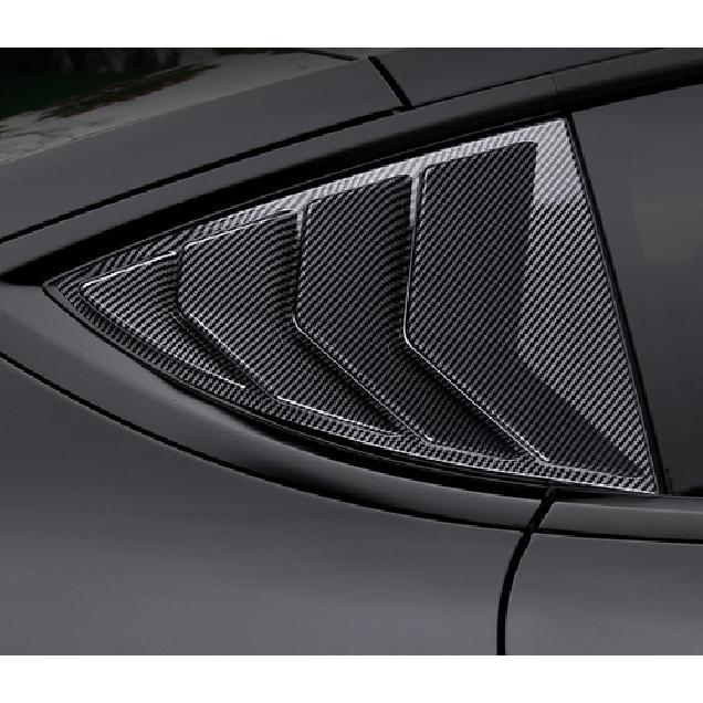Side Window Louver Shutter Cover Trim For Tesla Model Y - Carbon Fiber