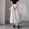 SOFSIL Women's White Floral Hollow-Out A-Line Midi Skirt