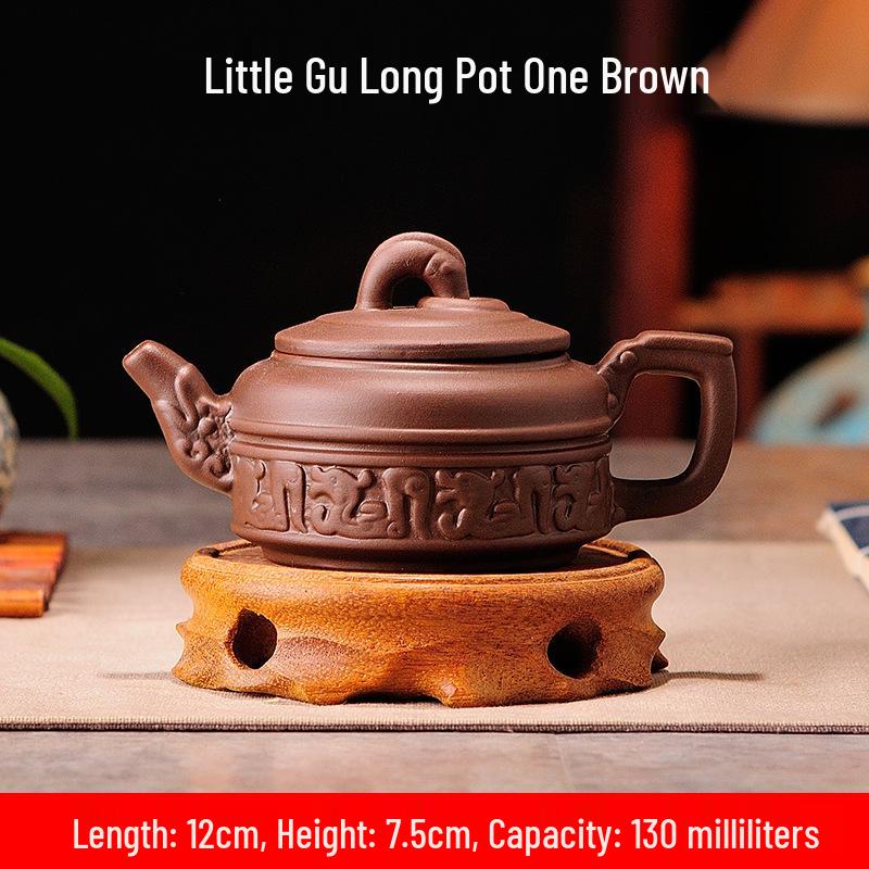 Purple Clay Zhu Ni Ceramic Kung Fu Teapot with Filter - Small Household Tea Maker Set