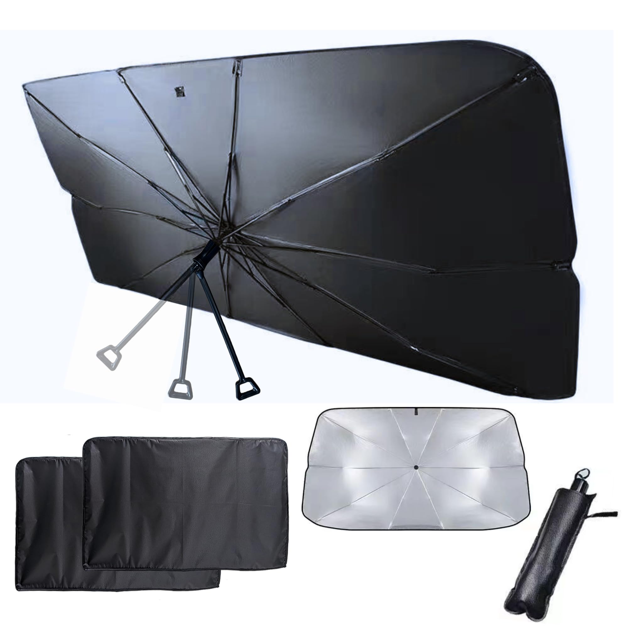 

New Car Bendable Steering Wheel Sunshade for Delica Front and Side Light Heat UV Foldable [2025 N-BOX Size] Sunshade, Umbrella-Shaped, Tanto, Spacia,