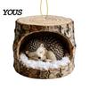 Fireplace Decorative Pieces Forest Animal Ornament, 2D Flat Woodland Acrylic Christmas Unique Gift for Friends Hanging Decoration Tree, Holiday
