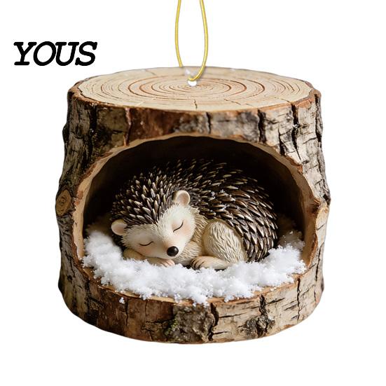 Fireplace Decorative Pieces Forest Animal Ornament, 2D Flat Woodland Acrylic Christmas Unique Gift for Friends Hanging Decoration Tree, Holiday