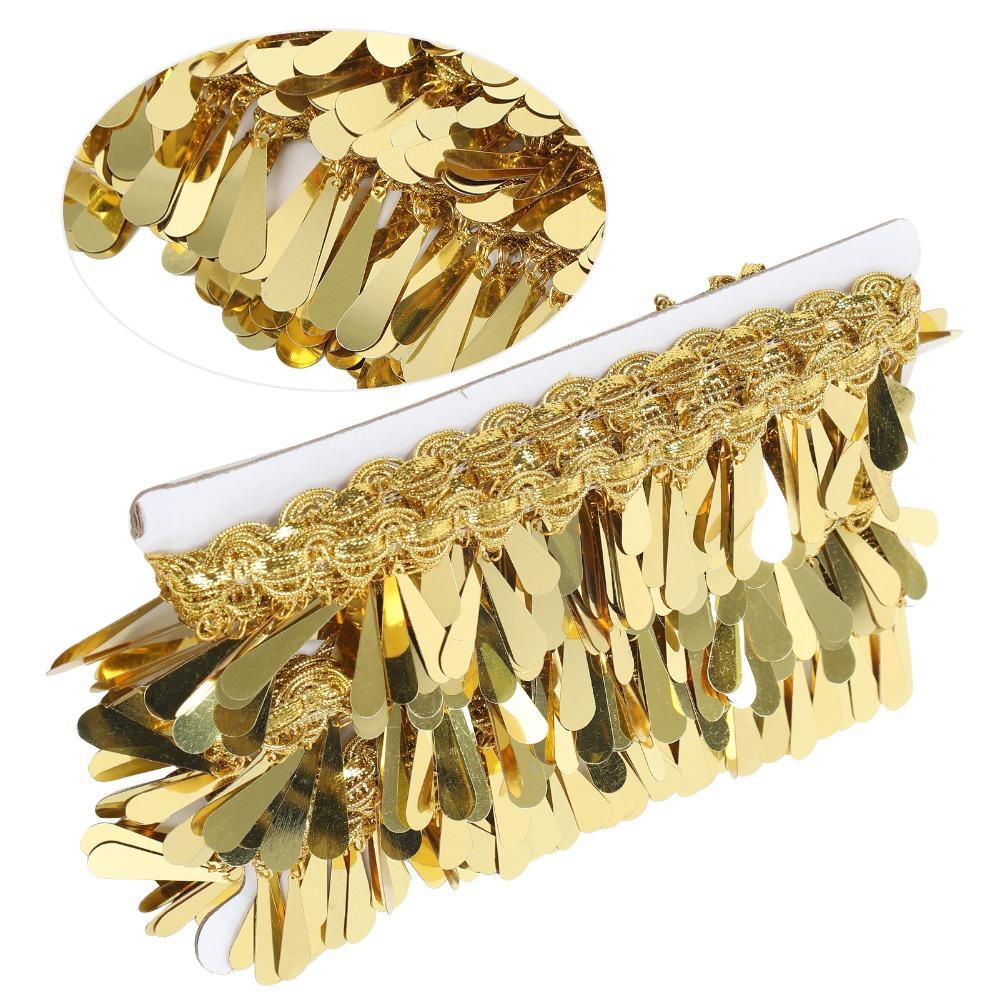 1pcs 10 Yards Length Sequin Fringe Trim Braided Fringe Sequin Tassel Trim DIY Crafts