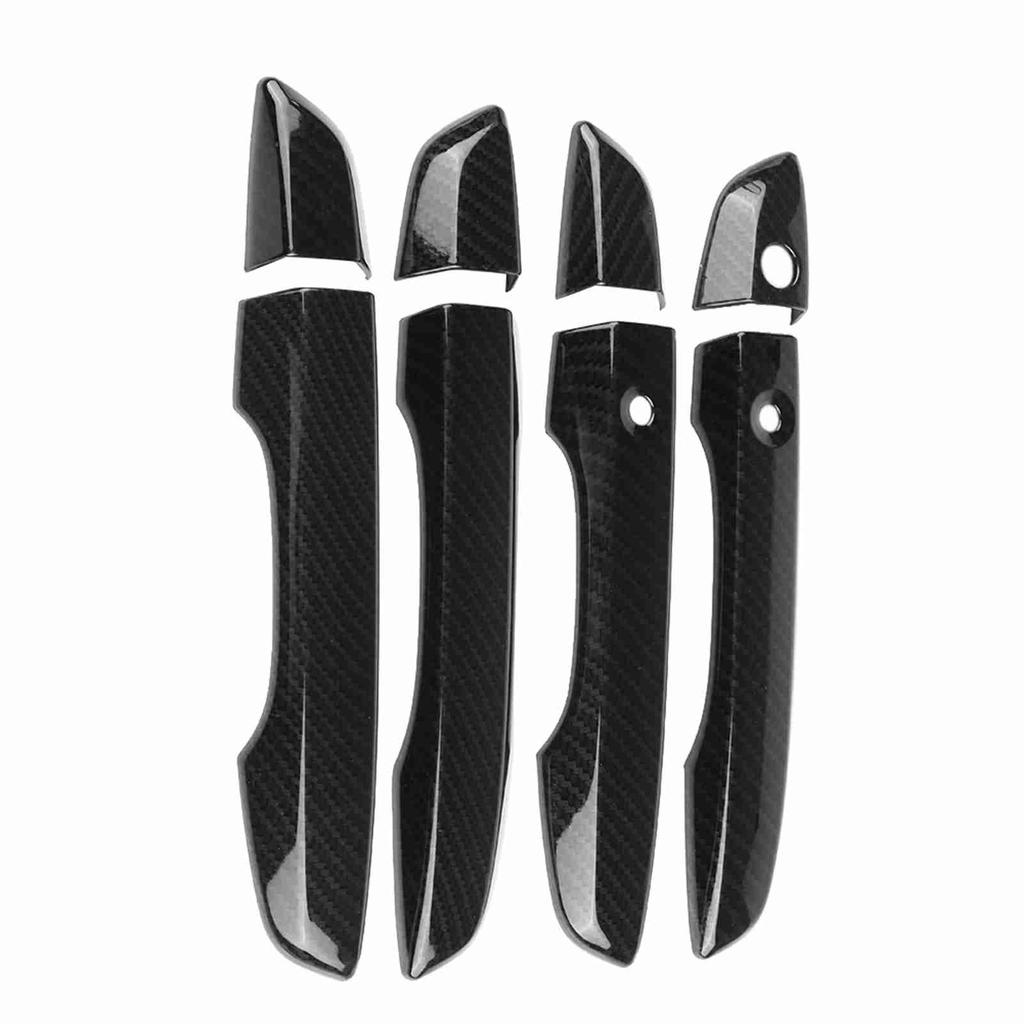 4Pcs Carbon   Car Side Door Handle Frame Cover Trim for     10th 16-17