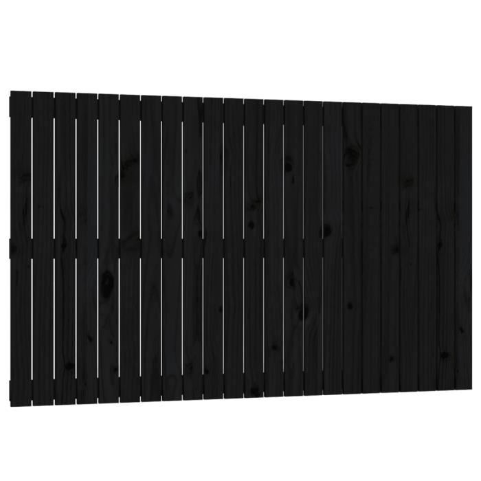 VidaXL Wall-mounted Headboard Black 147x3x90 Cm Solid Pine Wood 824897