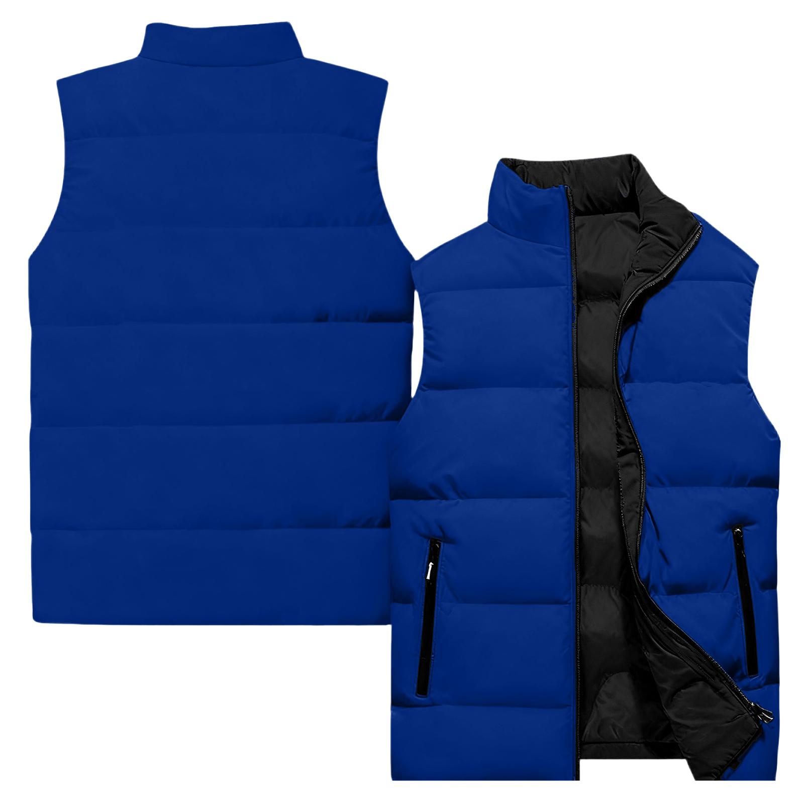 Ladies  Casual And Fashionable Sleeveless Vest Color Cotton Jacket L темно-синий