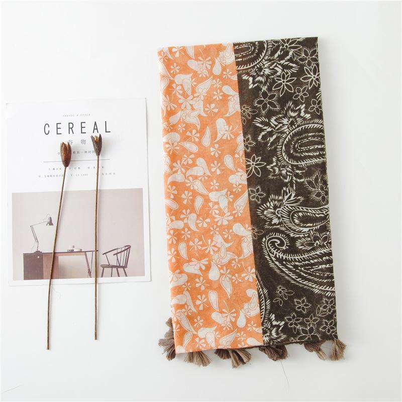 

Этнический стиль Кешью Принт Узор Пляжный Солнцезащитный Шарф Шаль Шарф двойного назначения Женский Хлопковый и Льняной Шарф 180*90