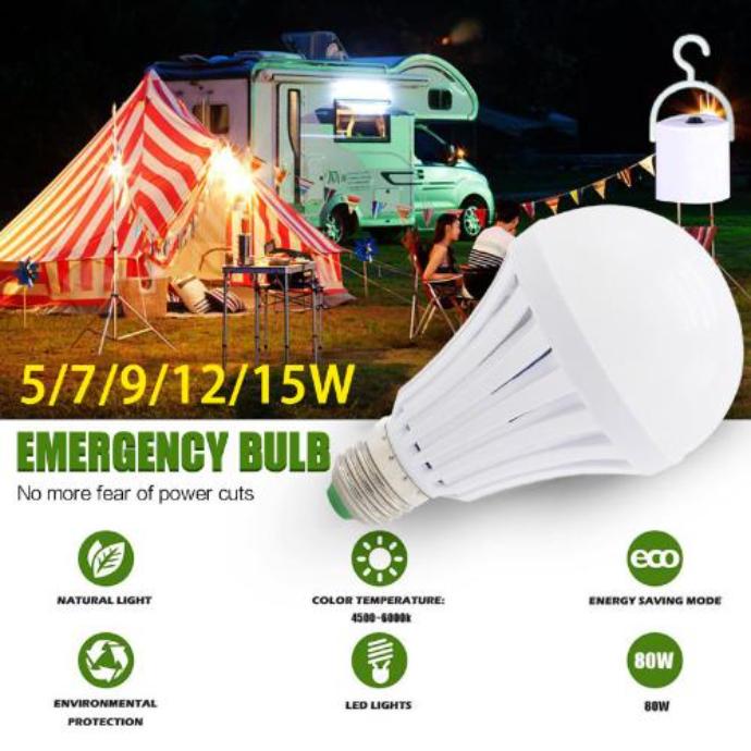 2023 Led emergency lamp with hook Led bulb E27 Led lamp 5-12W rechargeable battery lamp