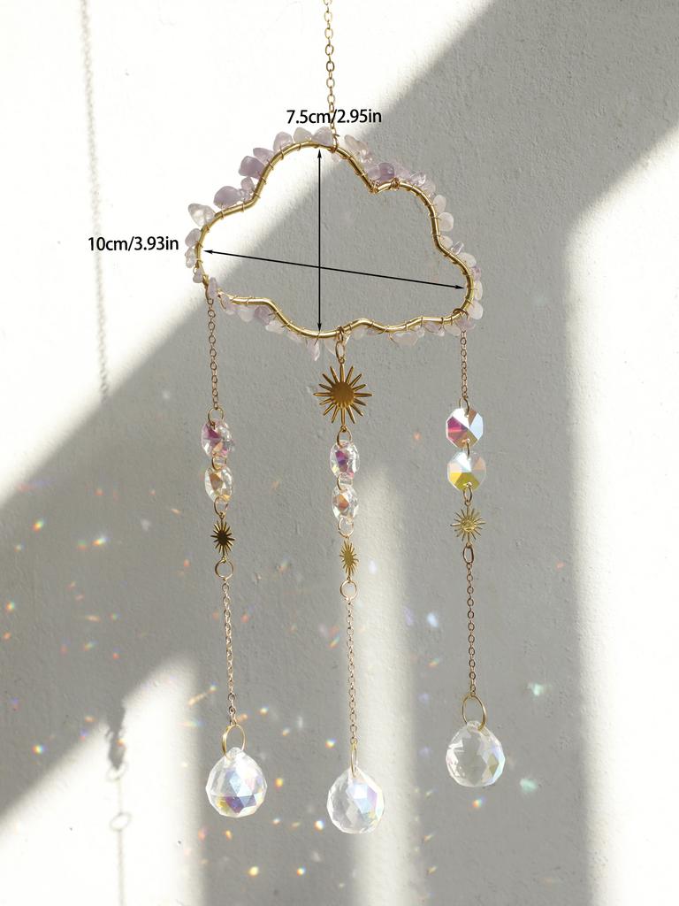 Cloud Suncatcher Wall Hanging Crystal Wind Chime Rainbow Maker Light Catcher Car Accessories Christmas Home Decor Sun Catcher