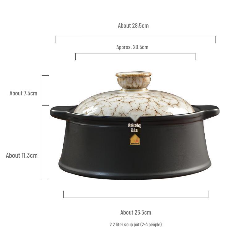 

Wutuo 2.2L Ceramic Soup & Claypot Rice Pot