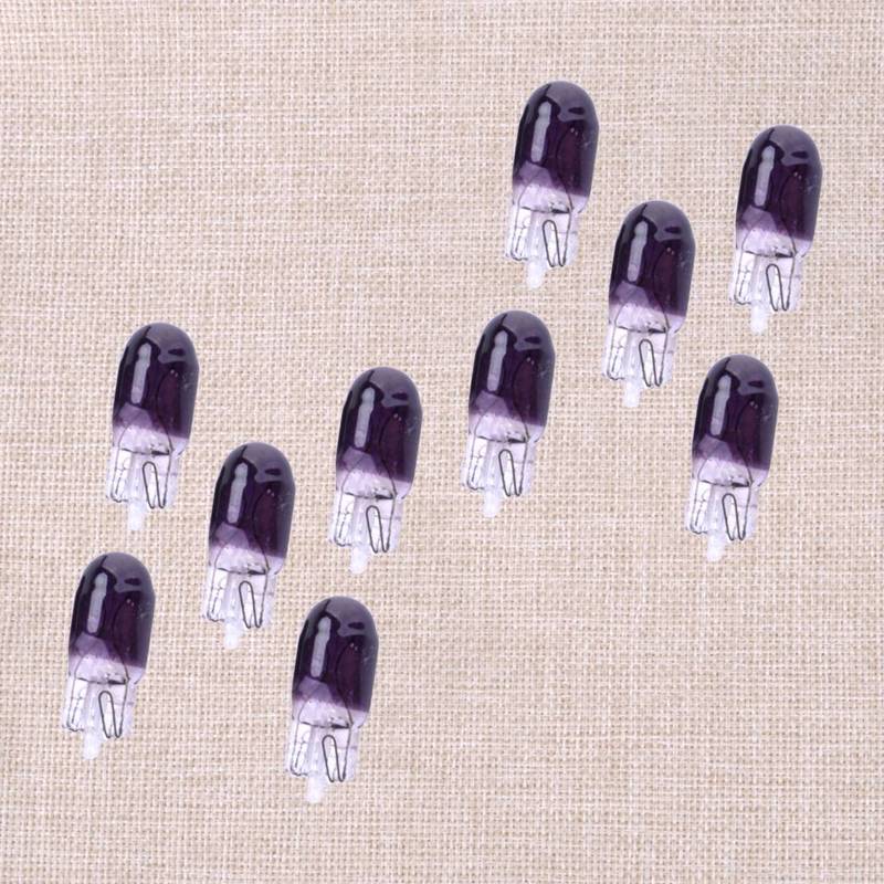 

Universal 20Pcs Purple Car Wedge Halogen Clear Glass trument Dash Light Lamp Bulb Bulbs T10 194 168 12V 5W