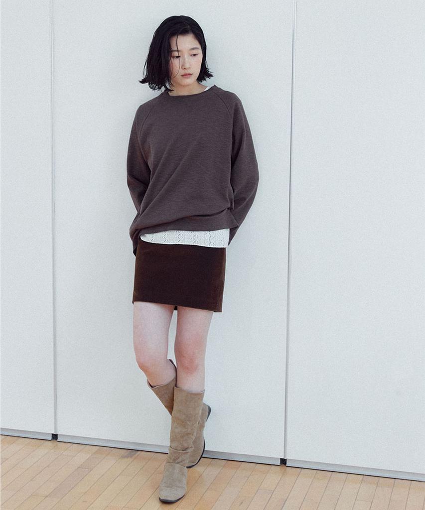 Yutosiseu Velvet Mini Skirt(Brown)