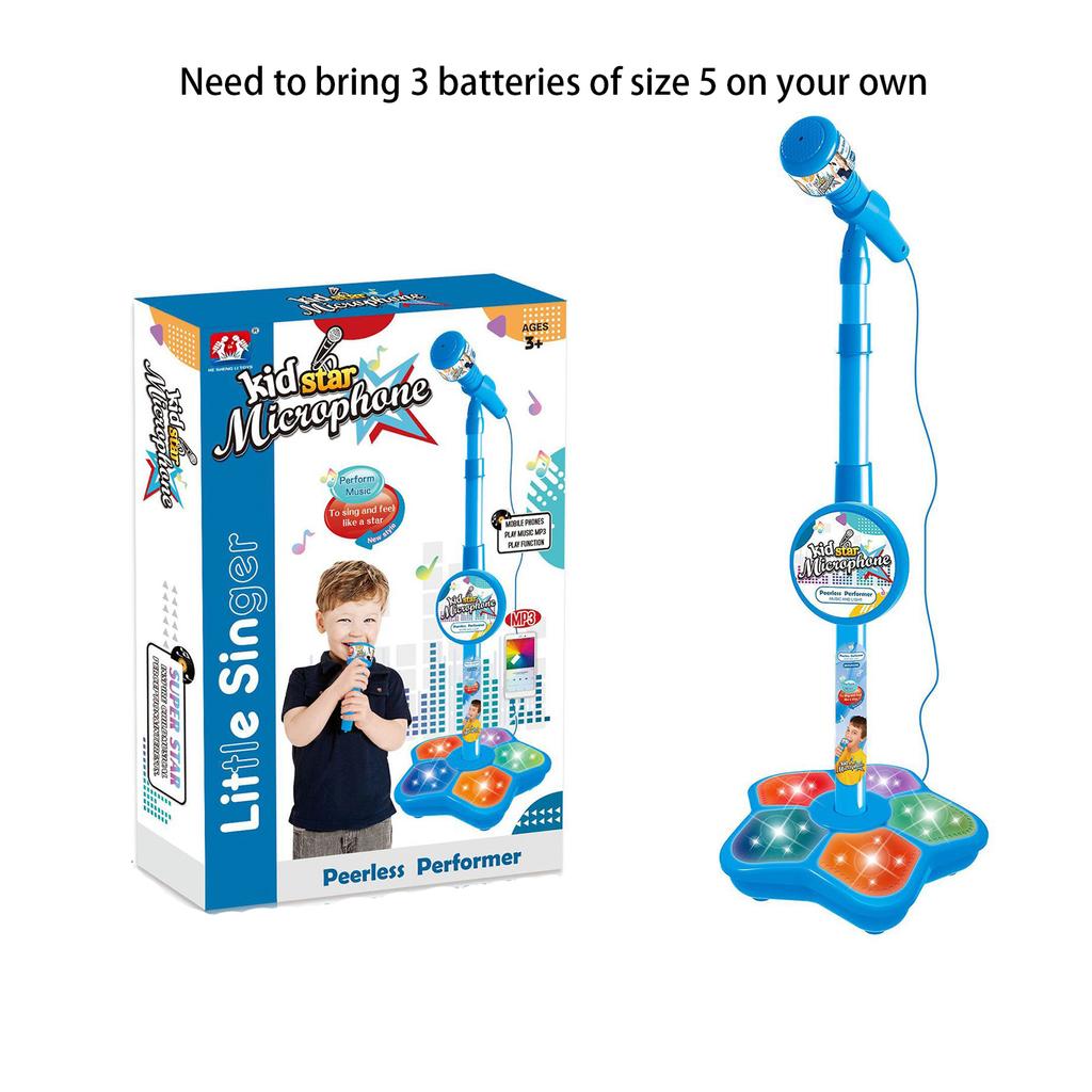 Children'S Microphone Toys With Cool Lighting And Music, Microphone Instrument Toys With Brackets