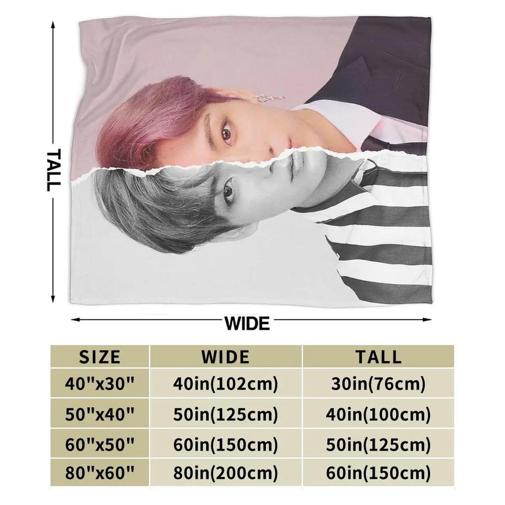 Jungkook Blankets Soft Warm Flannel Throw Blanket Plush for Bed Living Room Picnic Travel Home Sofa