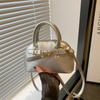 Fashion Small Size Shoulder Bag Handbags Solid Color Shell Bag Belt Buckle Design Top-handle Bags Women