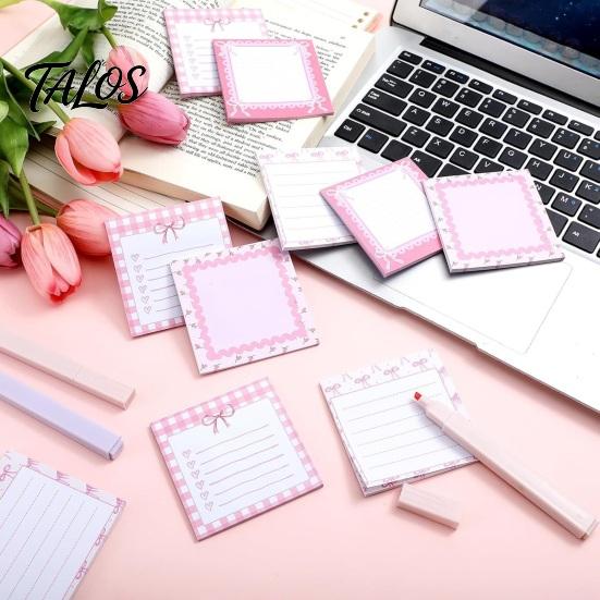 Decorative Memo Pads for Gifts Bow Pads, Cute Strong Adhesive Page Markers, Colorful Gel Pen Compatible Notes Self-Stick Students Office, Reminder