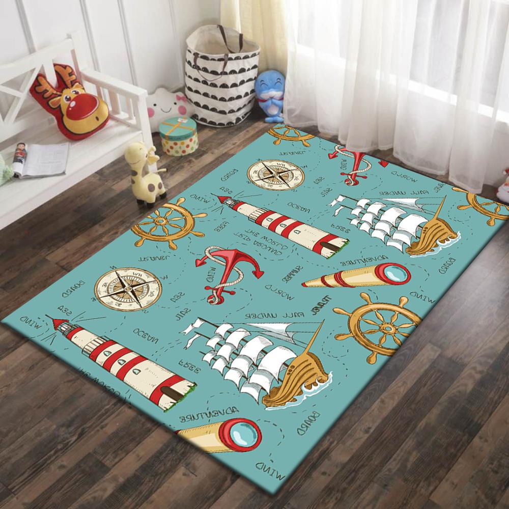 Cartoon Football Carpet Living Room Area Rug Kids Play Mat Aircraft Soccer Dinosaur Boys Bedroom Rug Crystal Velvet Doormat