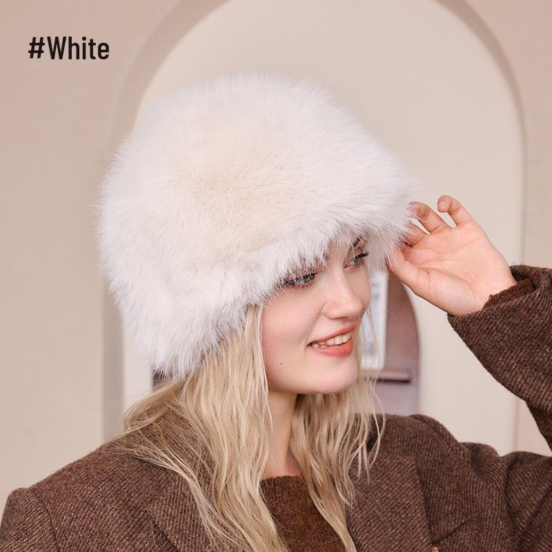 Dámská zimní vlněná čepice: Husté, Větruodolné, Teplé, s Imitací Liščí Kožešiny, Módní Všestranné Náušníky, Mongolský Styl.