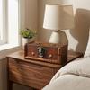 Vintage Distressed Wooden Storage Box with Metal Clasp Sturdy Decorative