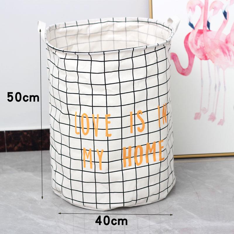 Cotton Linen Collapsible Laundry & Toy Basket