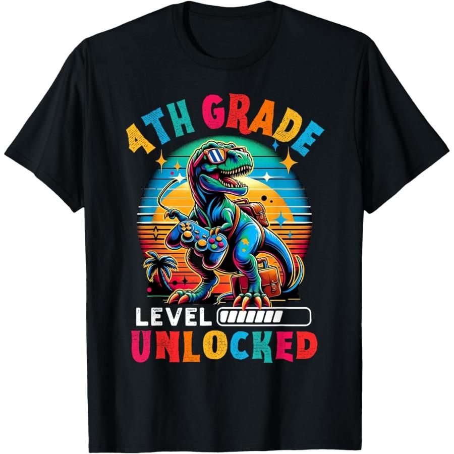 

Dinosaur boys back to School 4th grade unlocked video games T-Shirt XXXXXL чорний