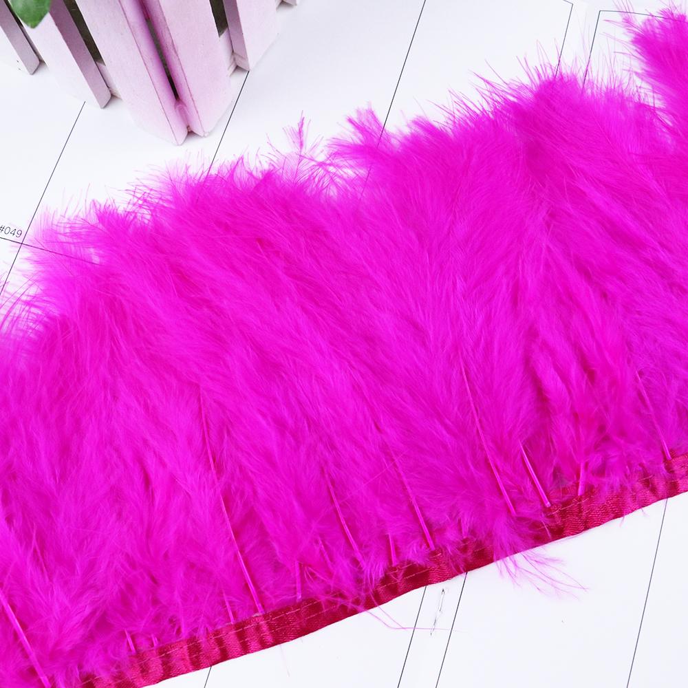 1Meter Colorful Turkey Marabou Feathers Trim Ribbon 10-15cm for Wedding Clothing Party Dress DecorationSewing Plumes