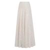 Gentle Style Two-Piece Set: Elegant Floral Lace Shirt & Pleated Long Skirt