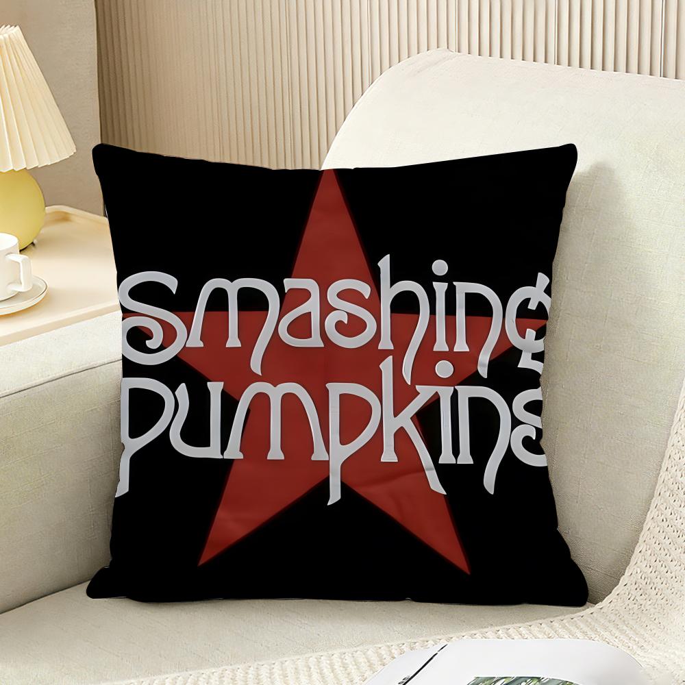 Band The S-Smashing P-Pumpkins Cushion Cover Reversible Plush Pillow Cover For Car Sofa Bedroom Decorative Gift Pillowcase