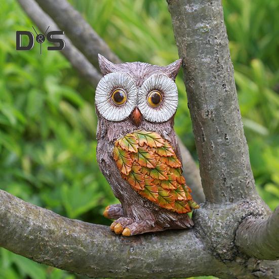 Zahradní list Zvíře Figurka Želva Sova Veverka Králík Liška Ptáček Ježek Šnek Socha Pryskyřice Plastika Zvířátka Dekorace Dvůr Ornament