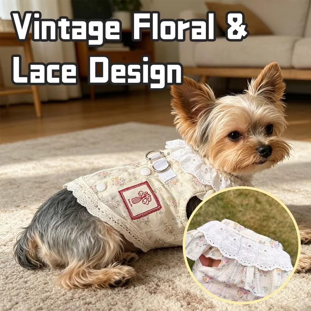Cotton Pet Flying Sleeves Skirt Thin Breathable Puppy Skirt Cute Dog Cooler Clothes Daily Use