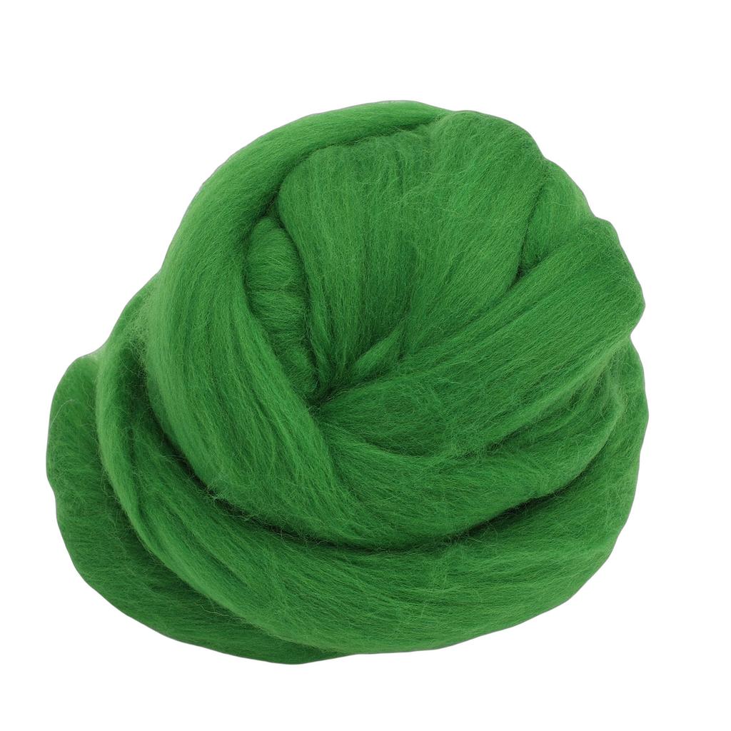 Wool Roving 200g Green Soft Comfortable Wool Roving Yarn for Felting Weaving
