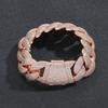 Hip Hop 22mm 18k Gold Plated Cuban Chain Link Geometric Fine Fashion Unisex Luxury Iced Zircon Big Bracelet Charms Gift