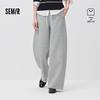 Semir Women's Letter Print Fleece Lined Wide Leg Pants