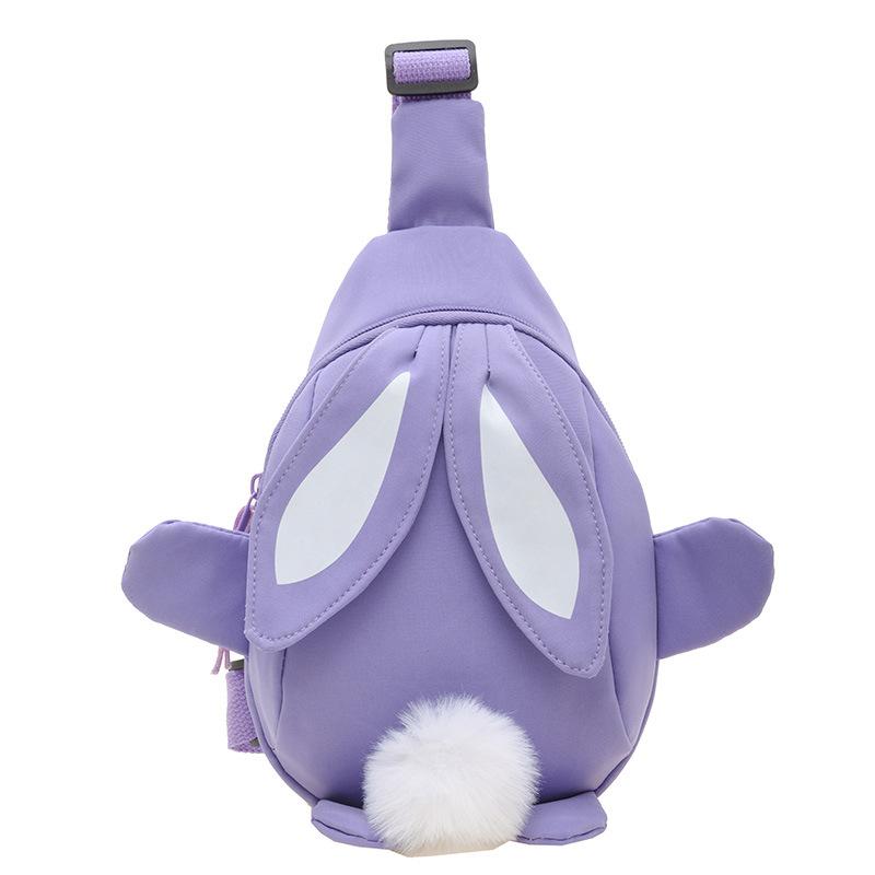

Children s rabbit chest bag foreign girl diagonal travel backpack girl baby outdoor light snack trendy bag cute фіолетовий