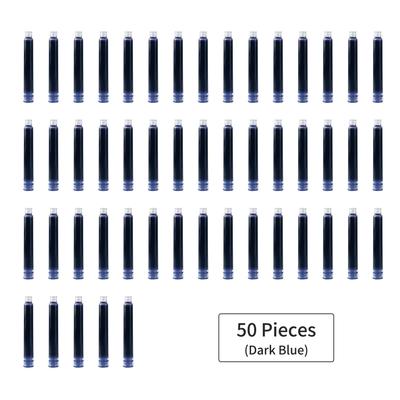50 Pieces Fountain Pen Ink Cartridges Red Color Ink Refill Cartridge with 3.4 Mm Bore Diameter for Office School