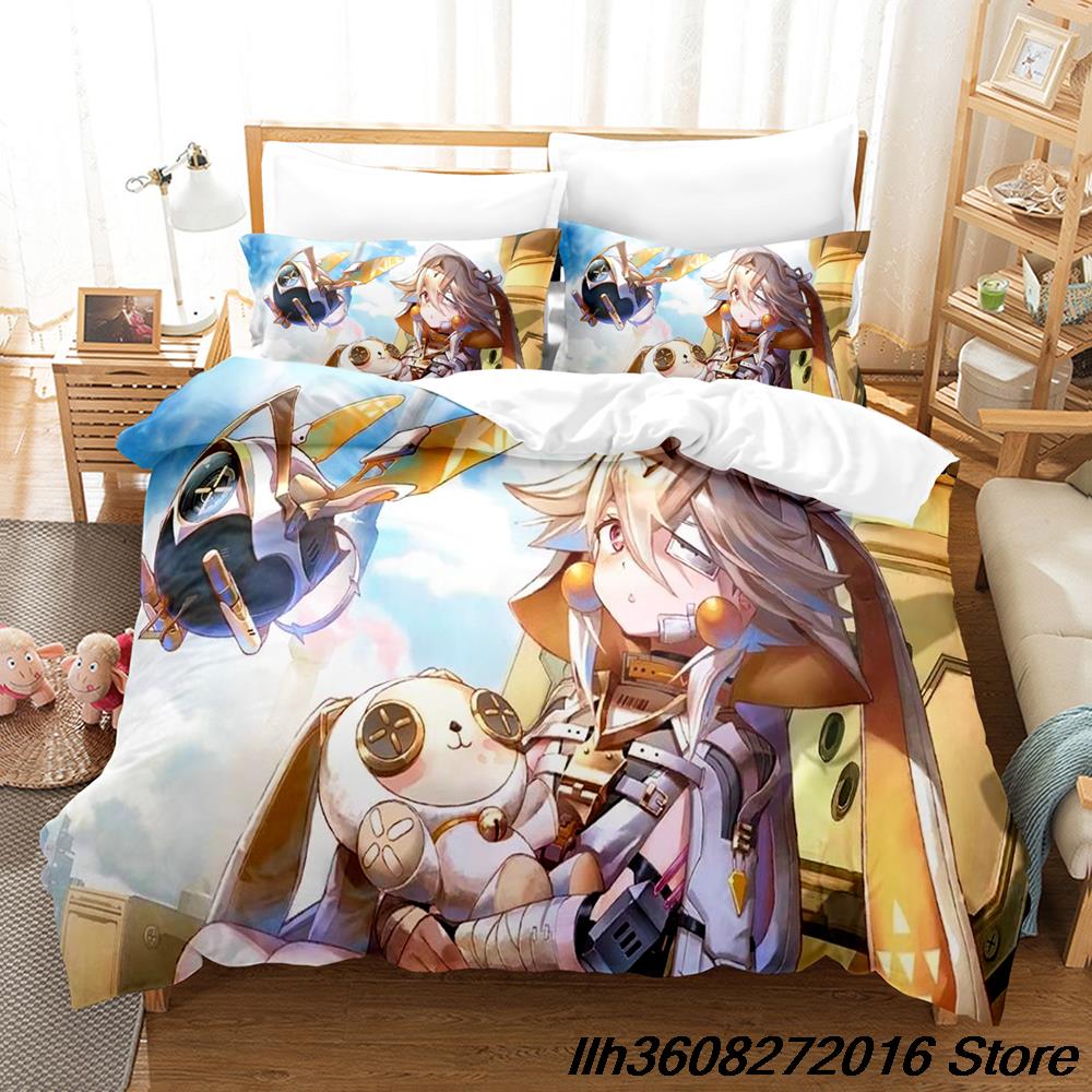 Comforter Tower Of Fantasy Bedding Set Single Twin Full Queen King Size Bed Set Adult Kid Bedroom Three-Piece Suits Anime Bed Sheet S