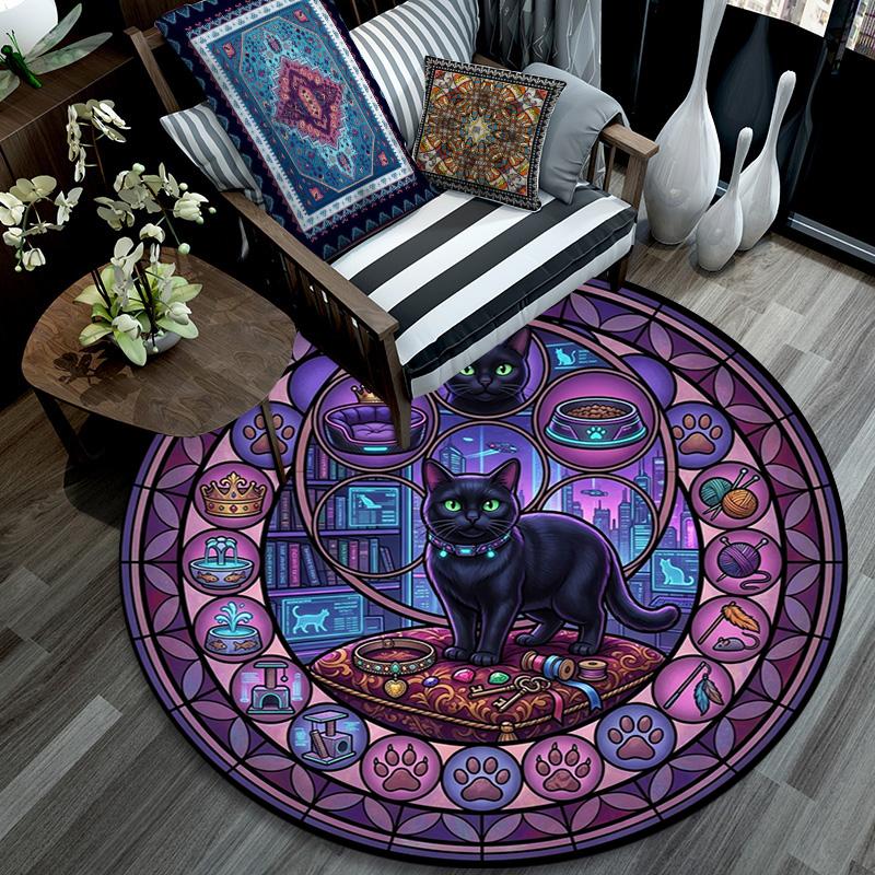 Glass Cat Kingdom Round Football Size 5 Adult Ball Suitable for Training Matches and Outdoor Team. 80cm x 80cm