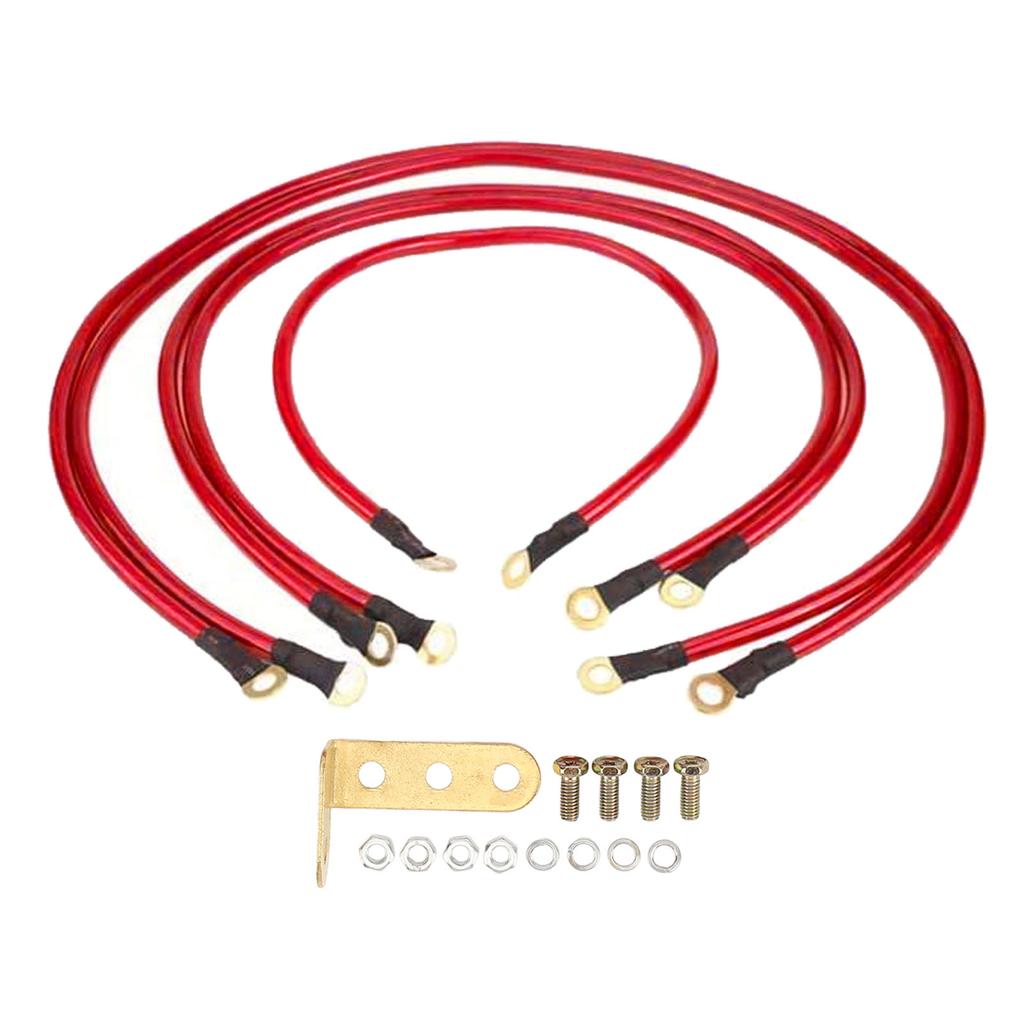 5Pcs Car Ground Wire Kit Improve Start Performance DC 0 To 48V Copper Clad Aluminium PVC for Car Boa
