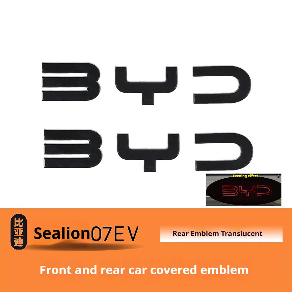 For BYD Sealion 07 EV Blackened Car Emblem Car Front Rear Black Warrior Covering Styles Exterior Modification Decoration Badge